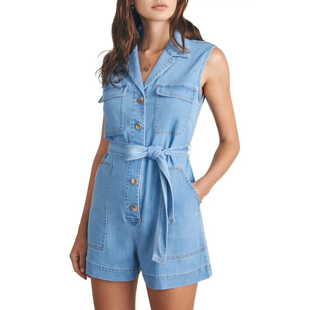 SZ 4 FAHERTY Linen Denim Romper